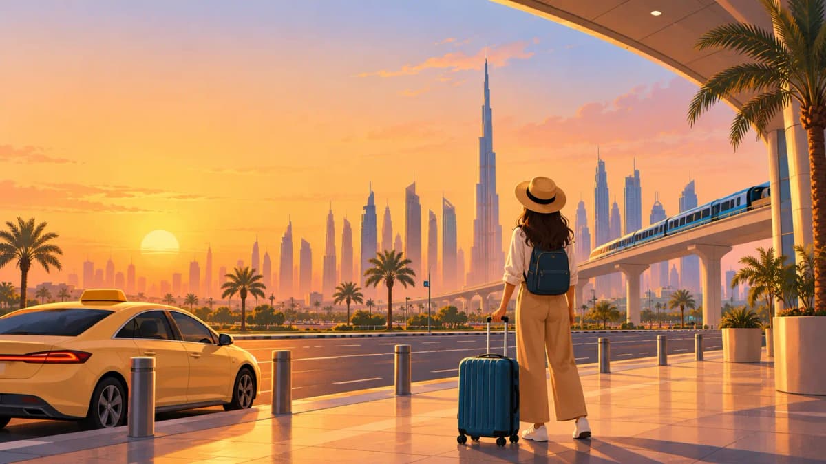 Dubai skyline view during a first trip to the city